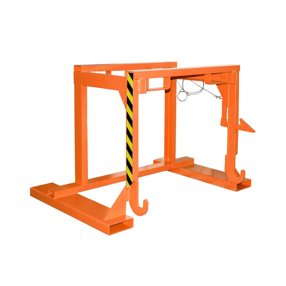 Traverse type BST-U pour benne basculante empilable, capacité de charge 2 000 kg, volume 0,9 m³, RAL 2000 jaune orange