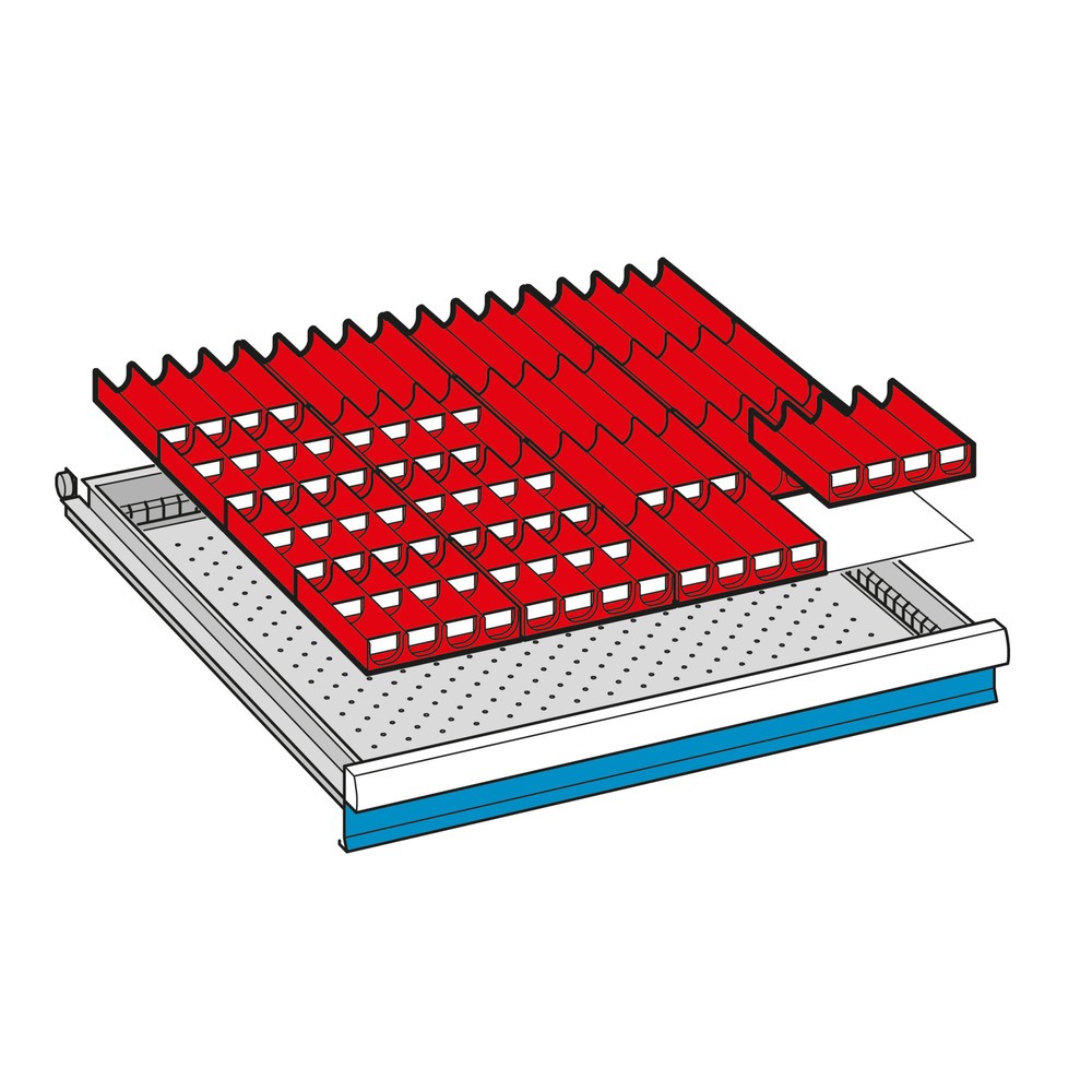 Einsatzkästen für LISTA Schubladenschränke mit 36 Kästen, Höhe 50 mm