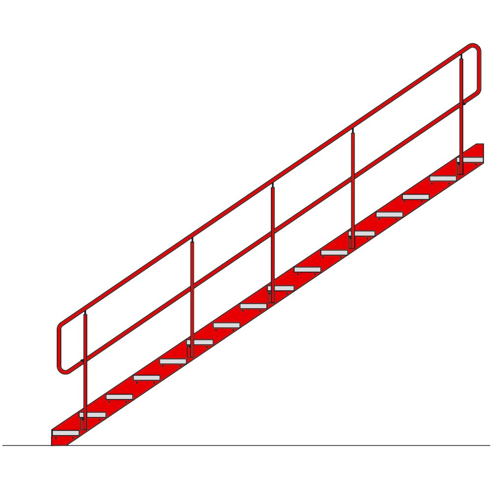 Treppe für Lagerbühnen-Modulsystem, Höhe bis 3.400 mm, enzianblau