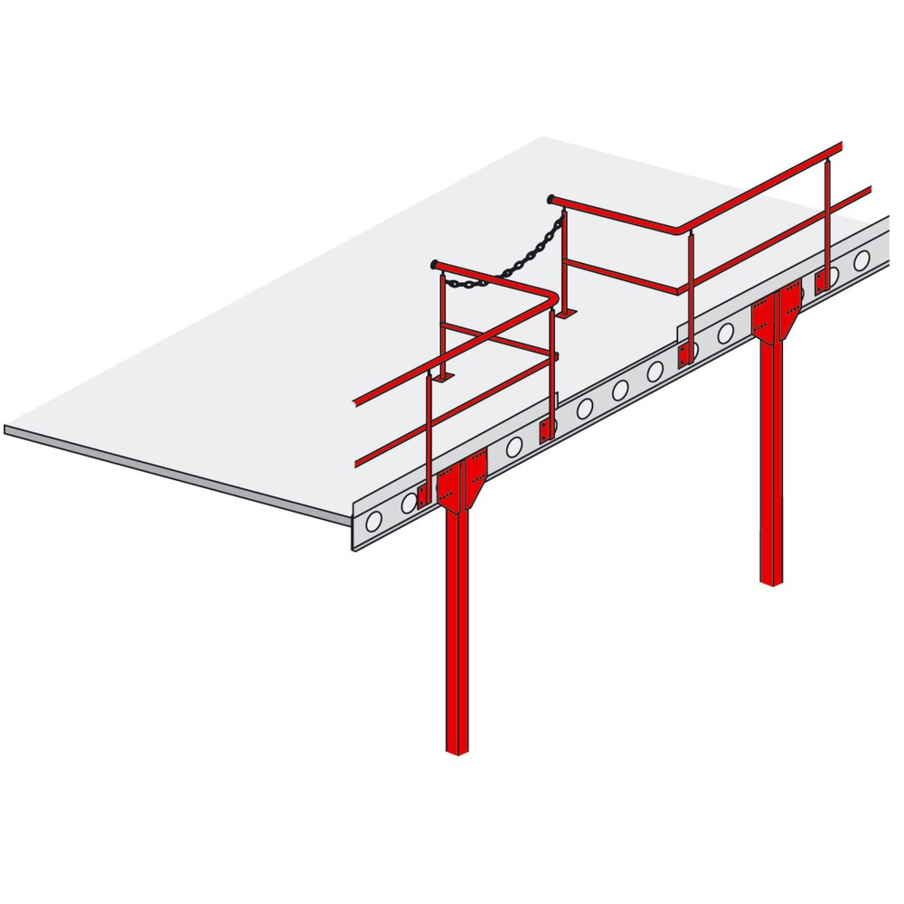 Übergabestation für Lagerbühnen-Modulsystem, enzianblau