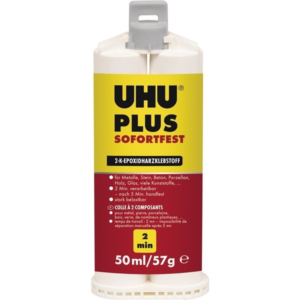 UHU 2K-Epoxidharzklebstoff PLUS SOFORTFEST 57g farblos Doppelkart