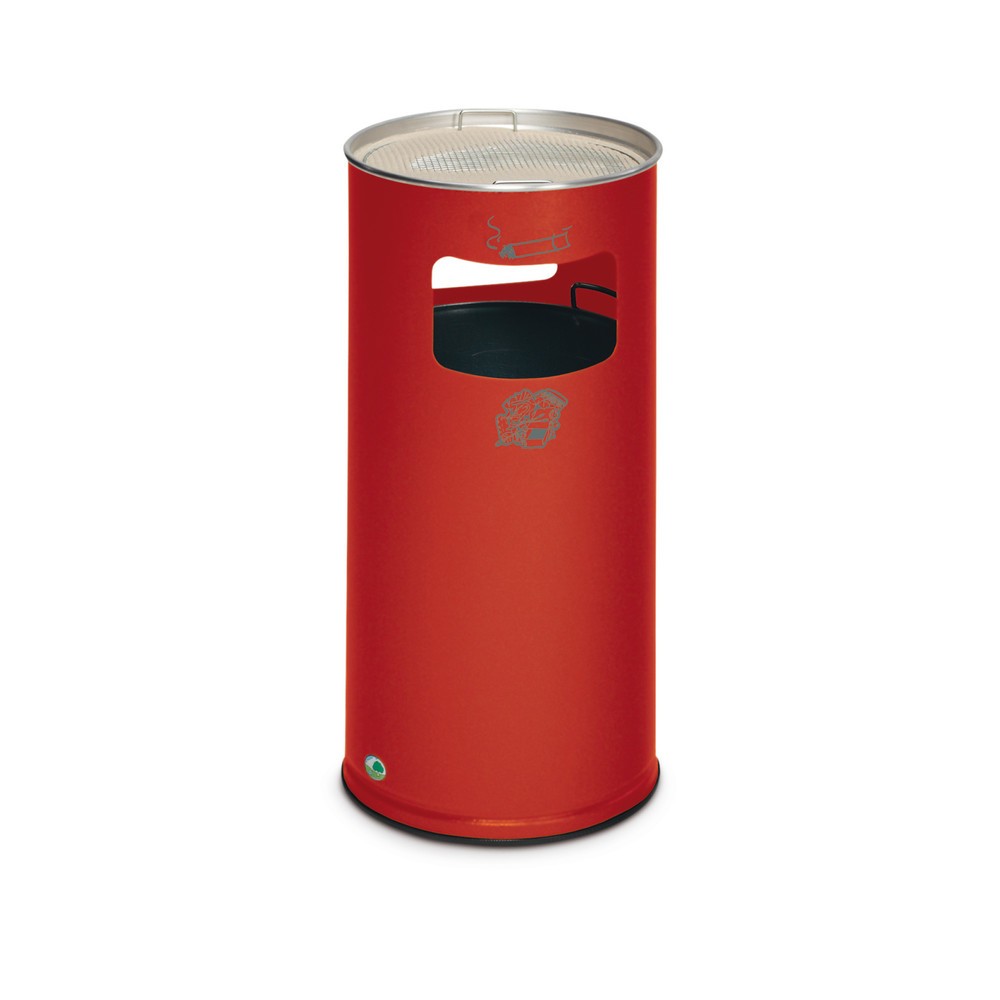 VAR® Ascher-Abfall-Kombination, Standmodell, 37,4 Liter, feuerrot