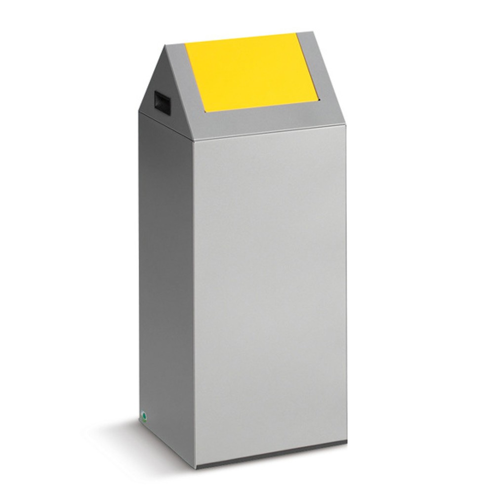 VAR® Collecteur de déchets, 60 litres, autoextinguible, corps gris clair, couvercle hexagonal, jaune