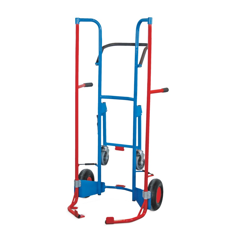 VARIOfit® Reifenkarre mit Stützrädern, Tragkraft 200 kg, für 8 Reifen, Luft-Bereifung