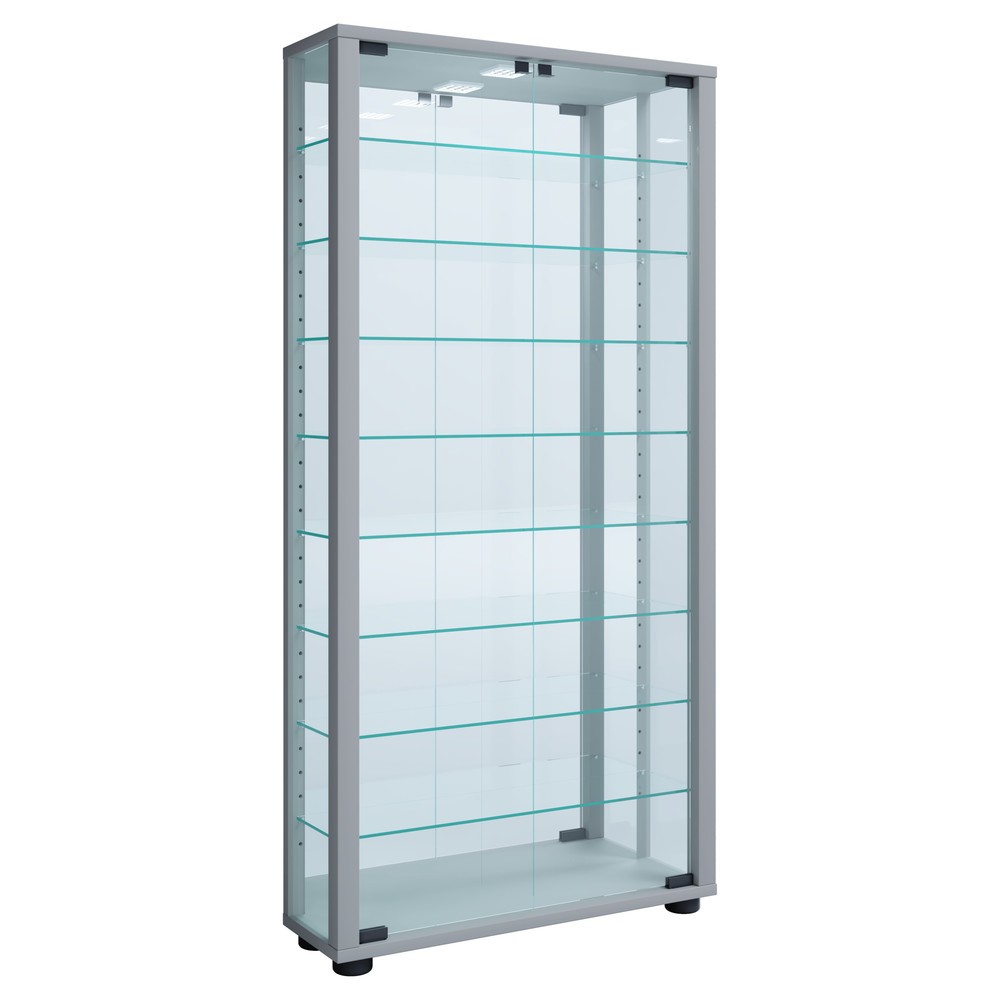 VCM Wandvitrine Vitrosa Maxi mit Spiegel, silber