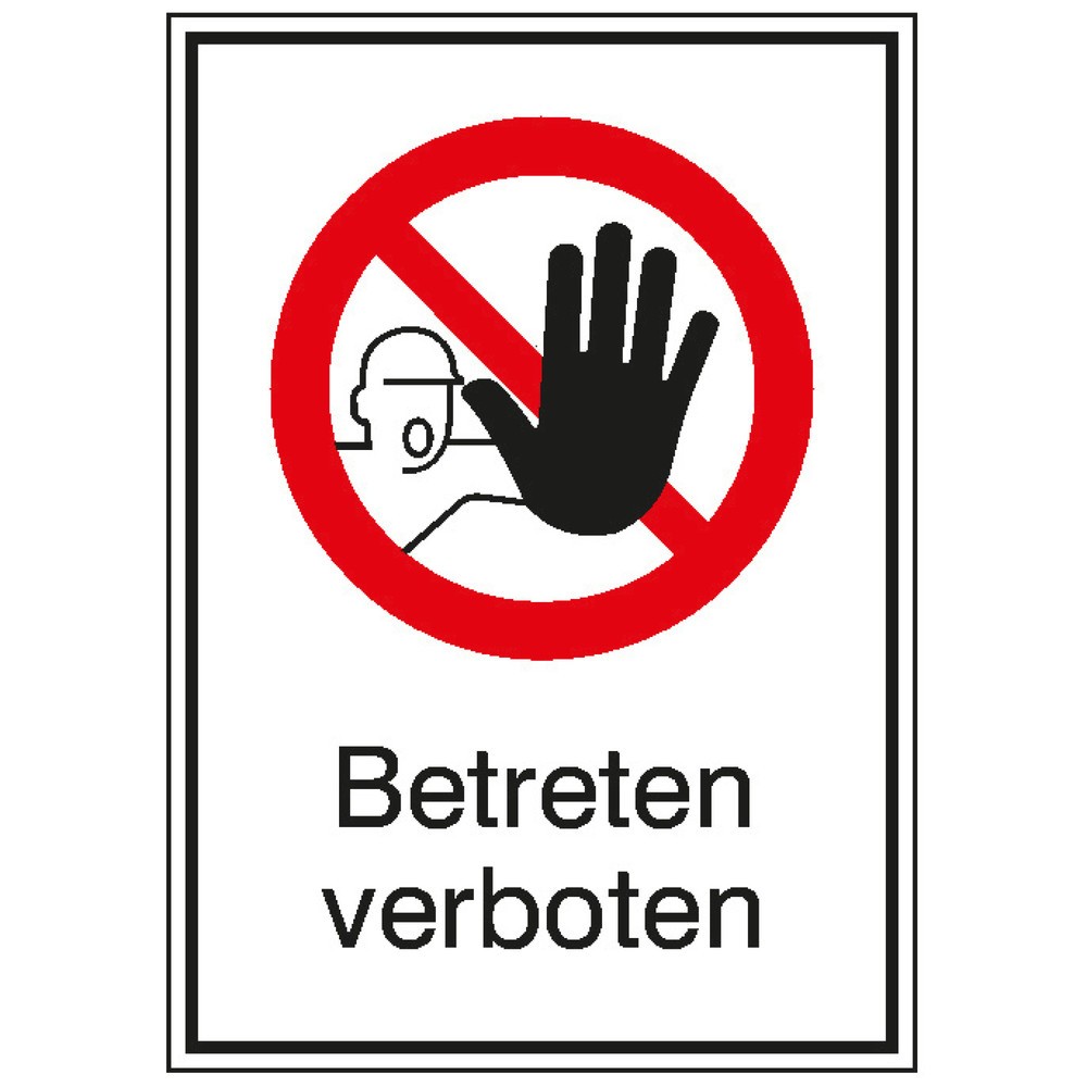 "Betreten verboten", HxB 371 x 262 mm, Alu