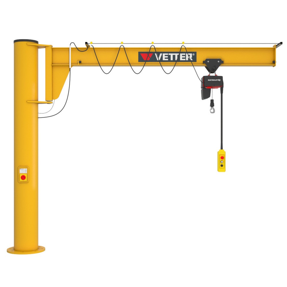 VETTER® Schwenkkran inkl. LIFTKET Elektrokettenzug, Säulenausführung, niedrigbauend, inkl. Befestigungsmaterial