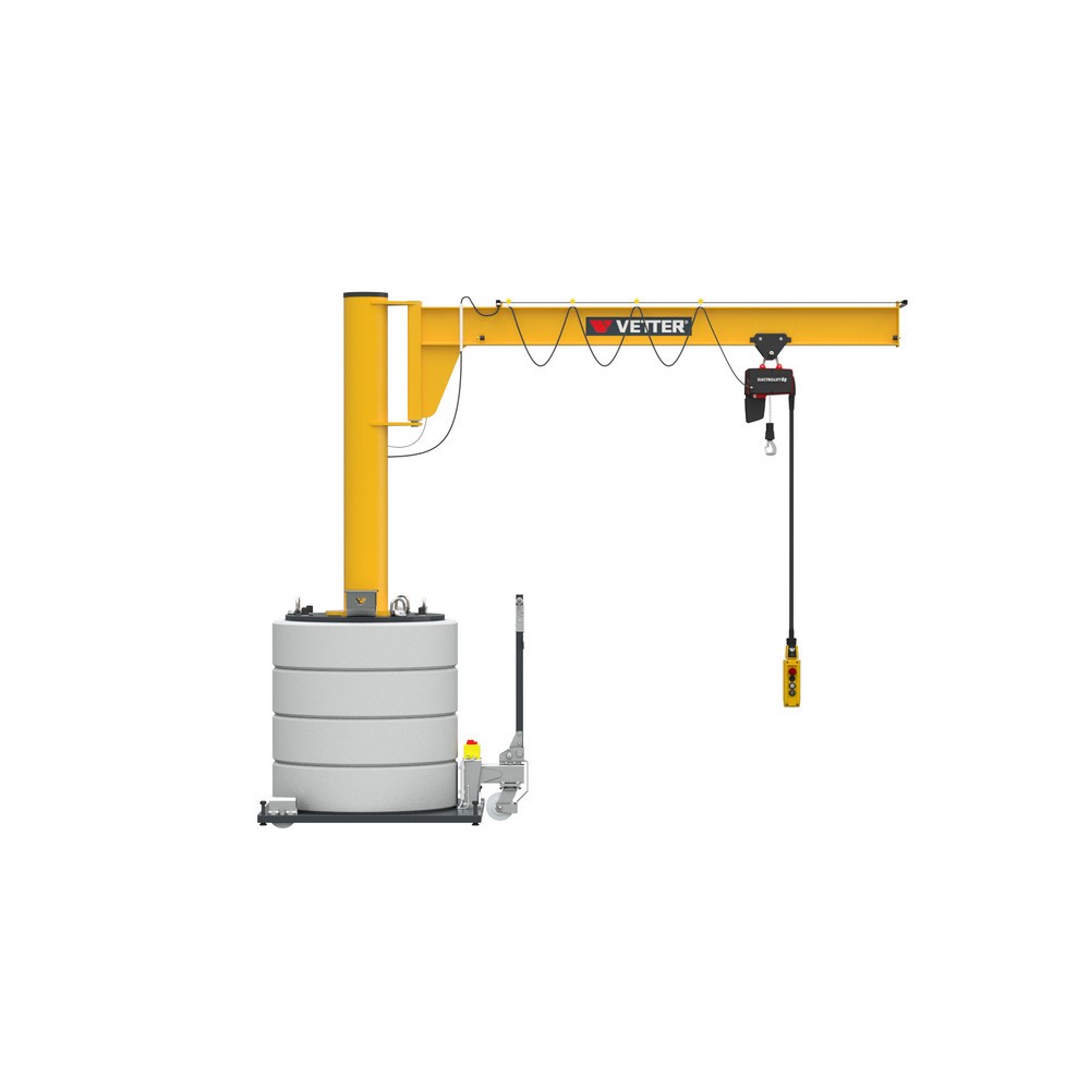 VETTER® Schwenkkran inkl. LIFTKET Elektrokettenzug, Schwenkbereich 270°, Ausladung 4.000 mm, TK 125 kg