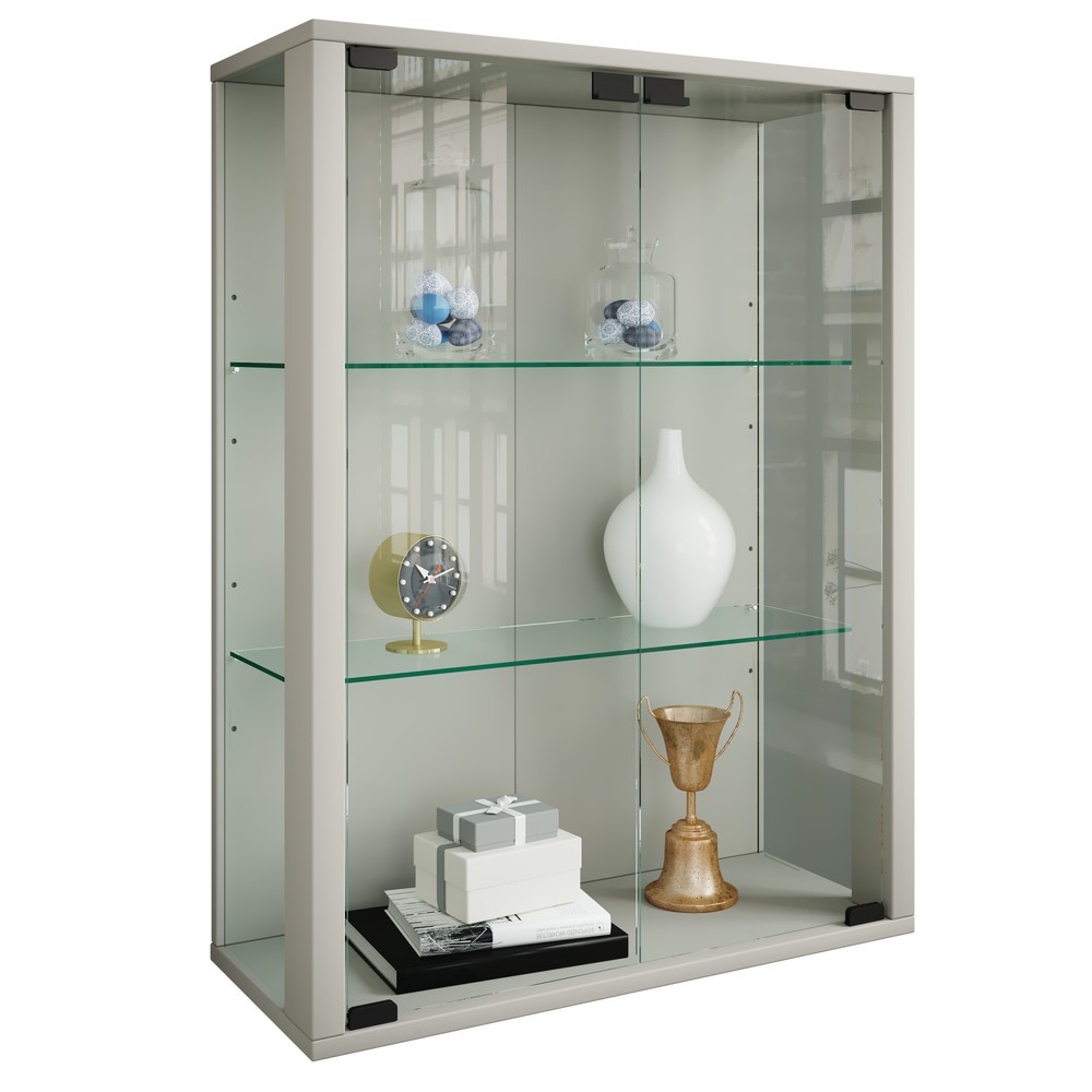 Vitrine murale Udina, couleur argent