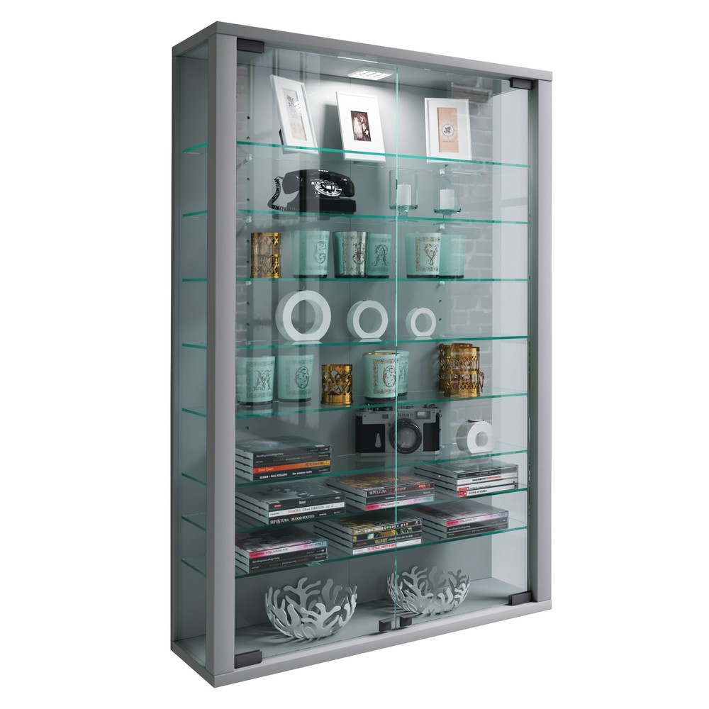 Vitrine murale Vitrosa Mini, couleur argent