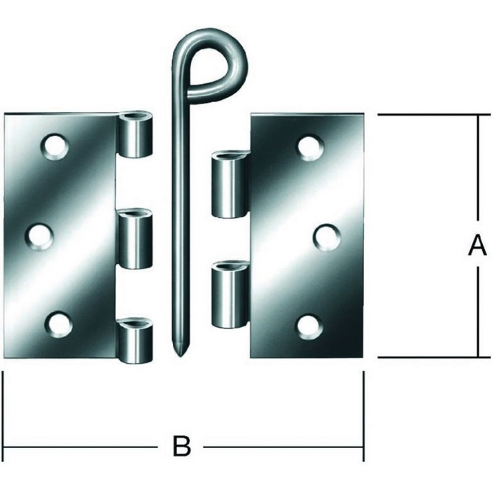 VORMANN Scharnier, Stärke 1,9 mm Stahl, Höhe 75 mm Breite 45 mm, blau verzinkt käntig