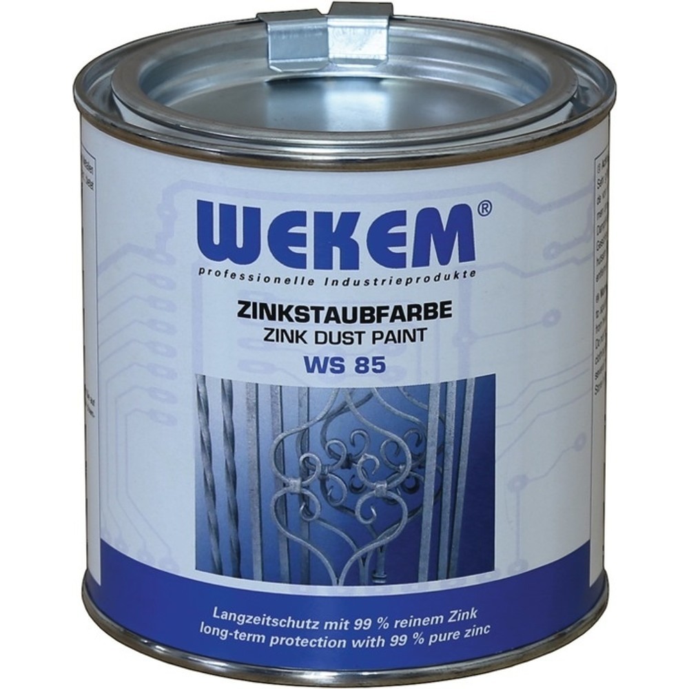 WEKEM Peinture à la poudre de zinc WS85, gris foncé, métallisé mat, boîte, 375 ml