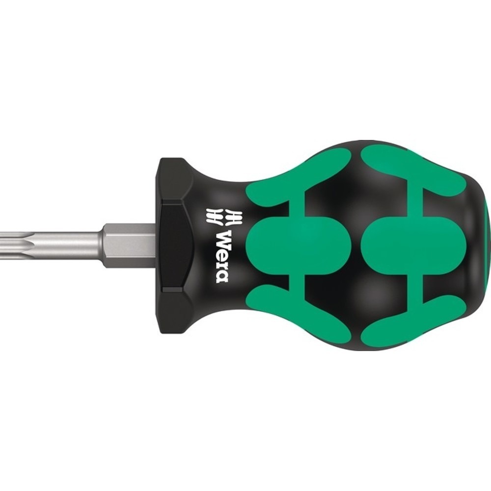 WERA Schraubendreher 367 TORX® Stubby, 2-Komponentengriff, Größe T 25 Klingenlänge 25 mm, Rundklinge