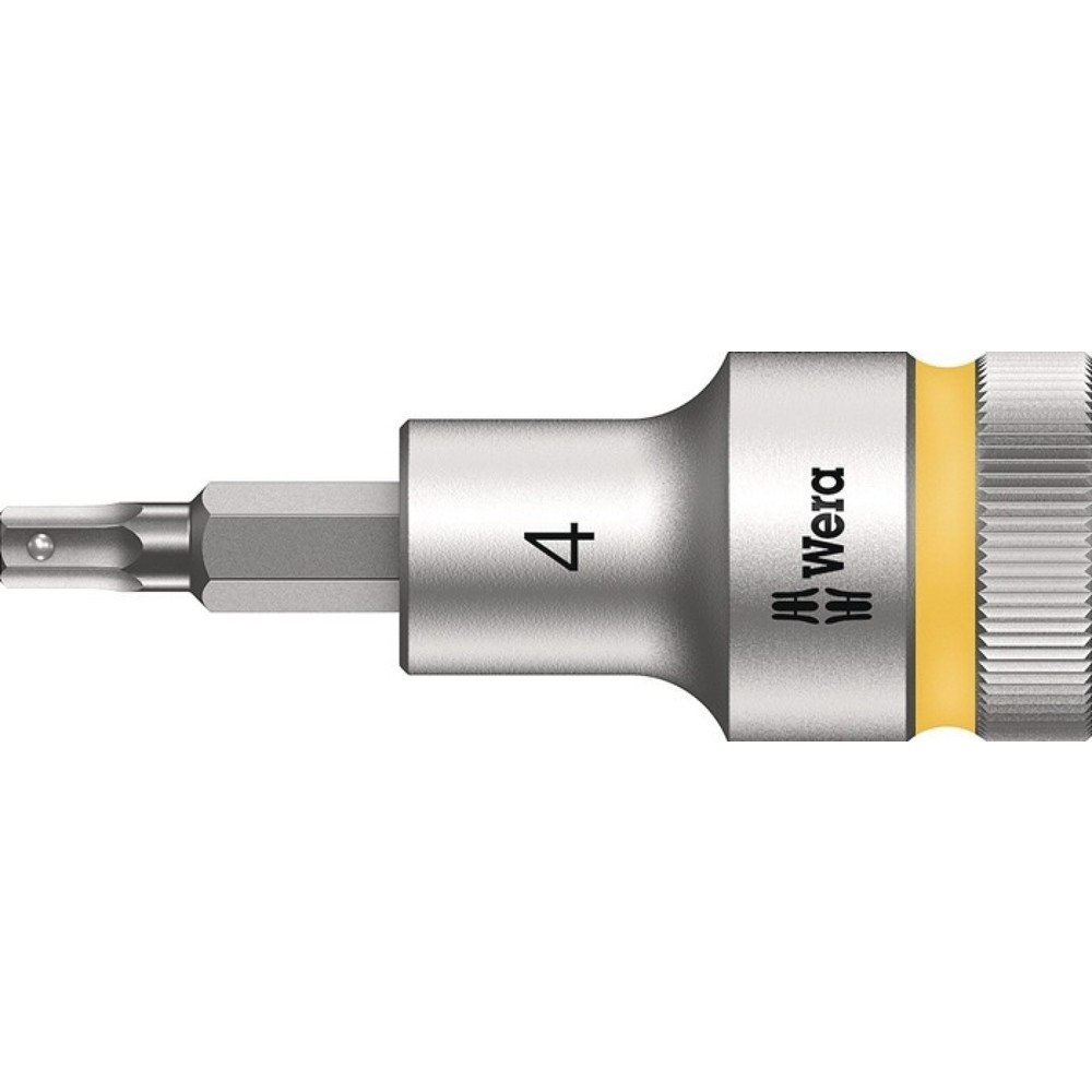 WERA Steckschlüsseleinsatz 8740 C HF, Schlüsselweite 4 mm, 1/2 ″, Länge 60 mm