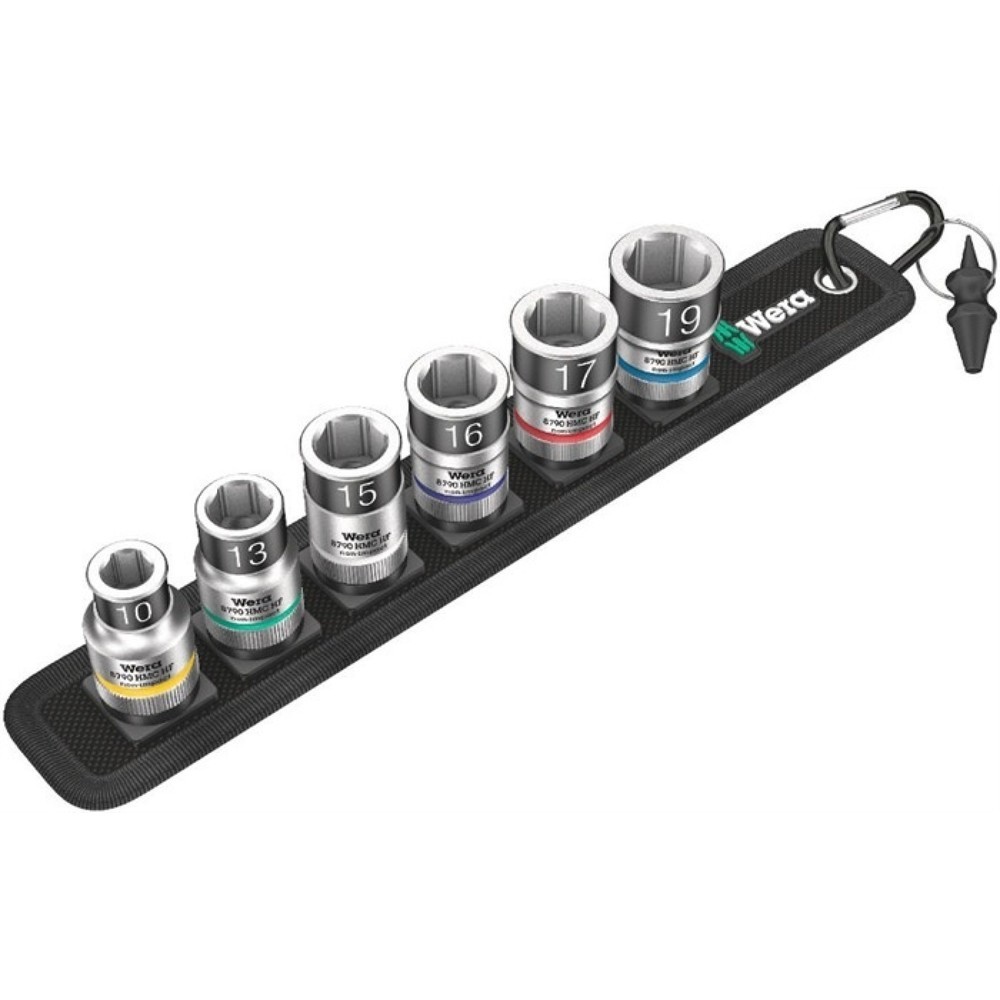 WERA Steckschlüsselsatz Belt C 1 Zyklop 7-tlg.1/2 Zoll 10-19mm f.a6-KT.-Schr