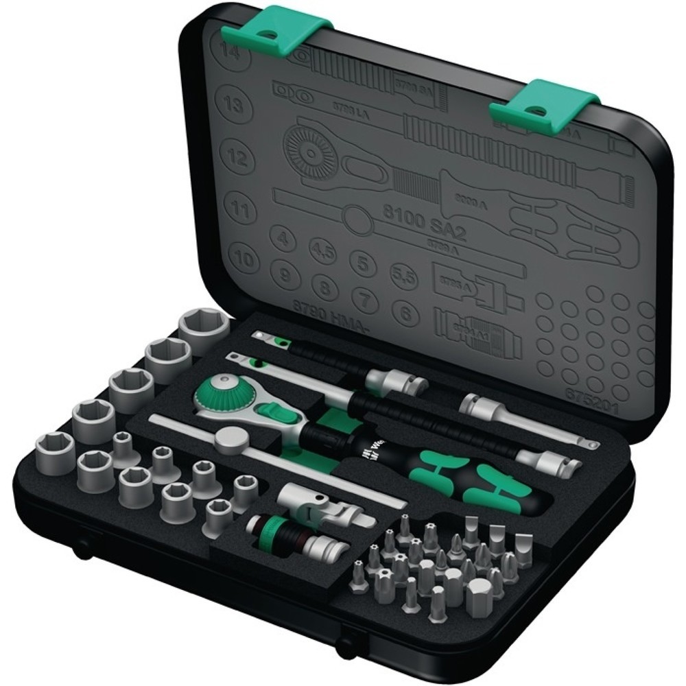 WERA Steckschlüsselsatz Zyklop Speed 42-tlg.1/4 Zoll SW 4-14mm Z.72 6KT