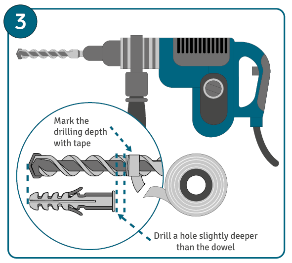 Mark the drilling dept by wrapping tape around the drill