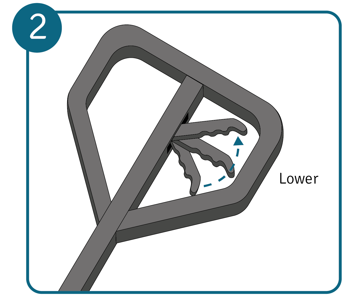 Set the pallet jack operating level to the “lower” position