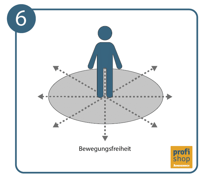 Bewegungsfreiheit am ergonomischen Arbeitsplatz