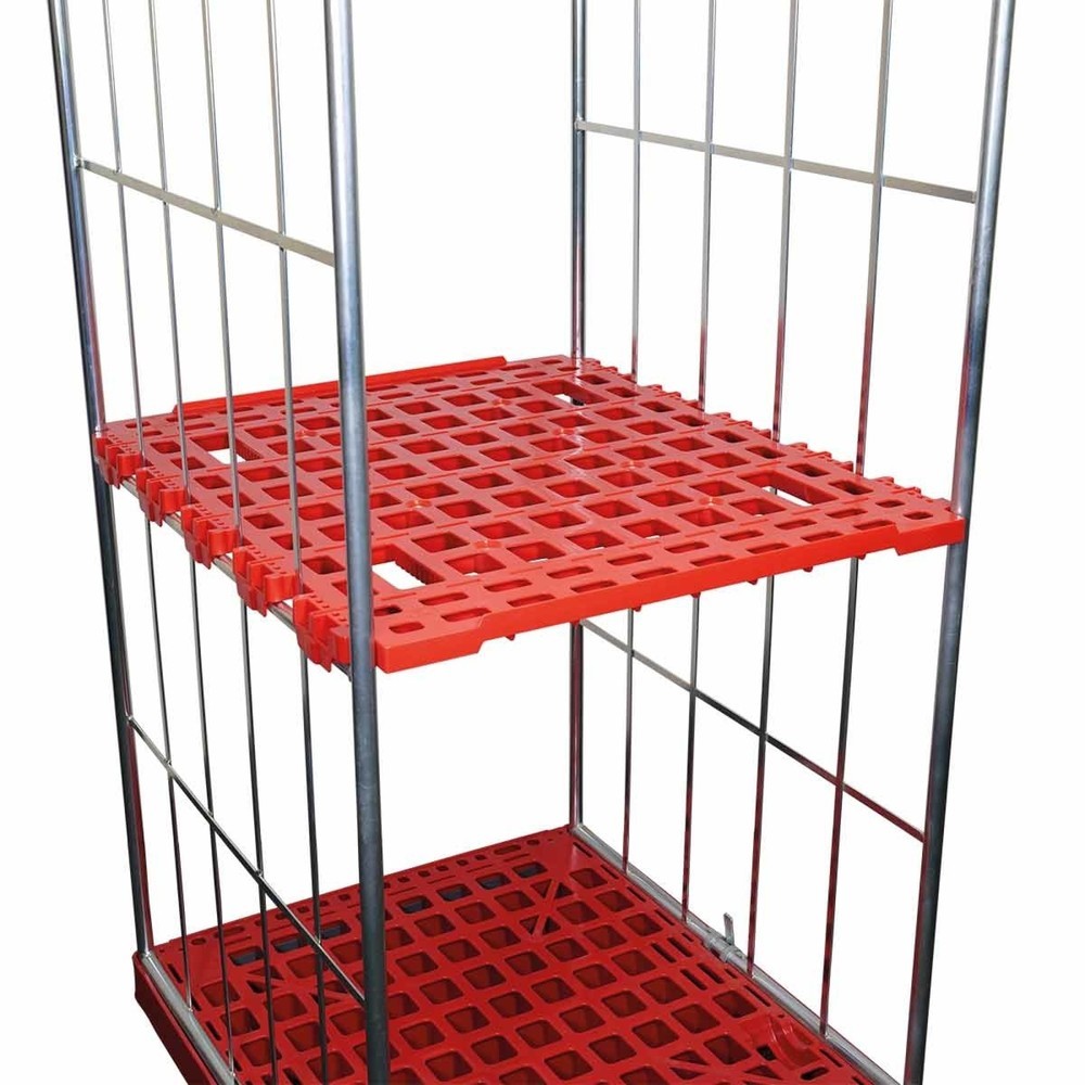 Zwischenboden aus HDPE für Rollbehälter Classic 2-seitig, BxT 710 x 810 mm, feuerrot